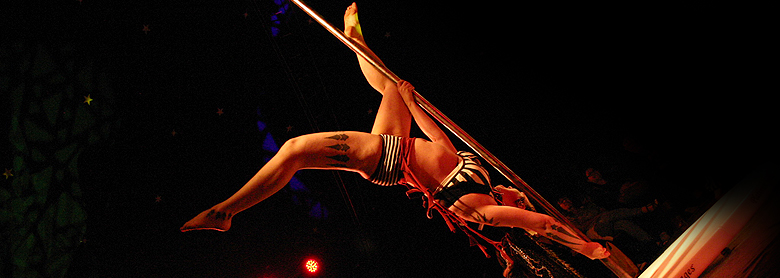 Auftritt : Pole Dance, Ringakrobatik, Vertikaltuch : International Tribal Festival Hannover - Lady Kitty´s Hell´s Belles